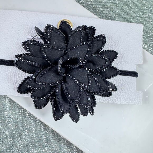 New! Free People Elegant Black Floral Choker Necklace - Picture 4 of 11